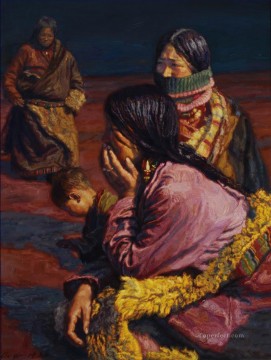Tibetanos chinos Chen Yifei Pinturas al óleo